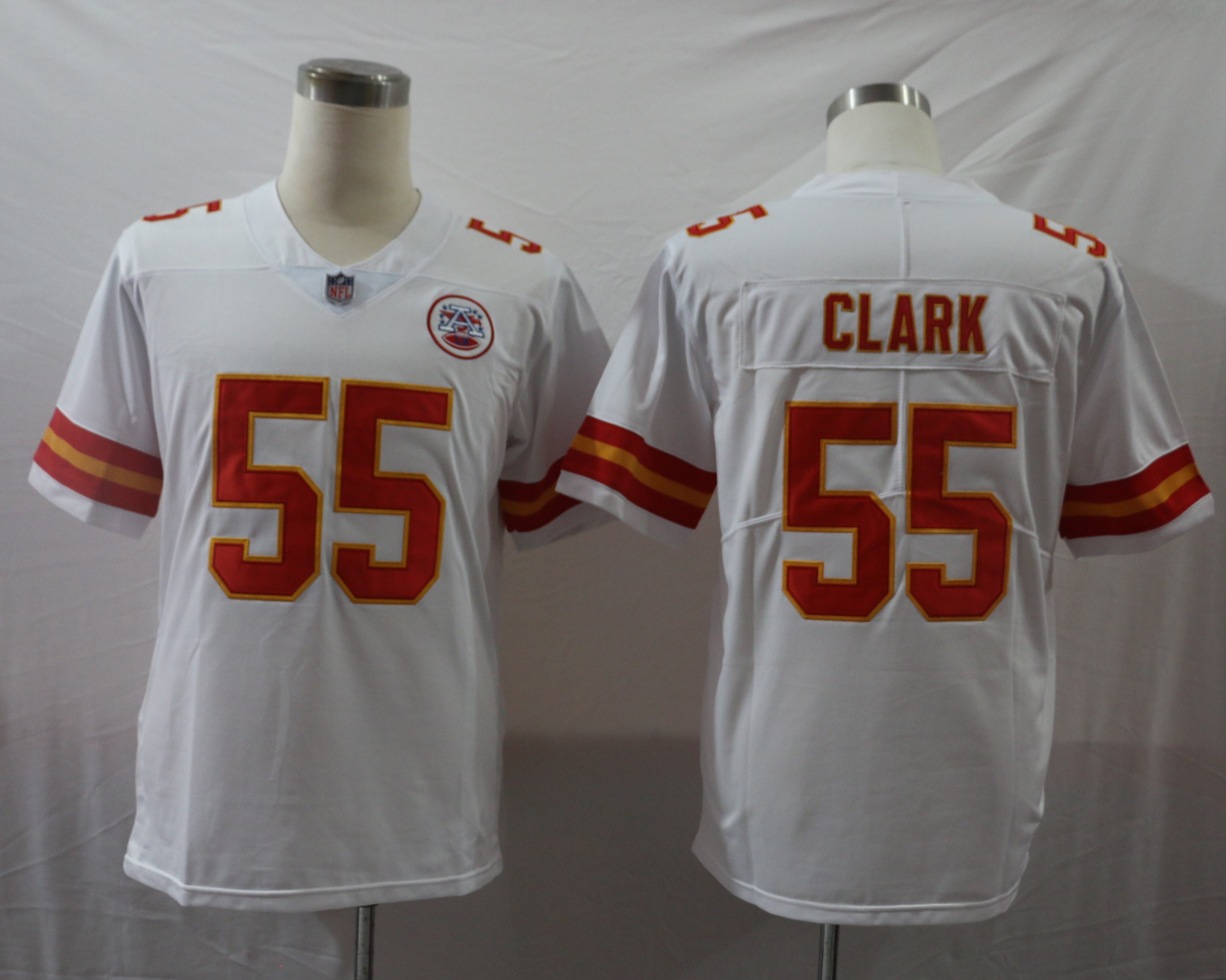 Men's Kansas City Chiefs Frank Clark #55 White Jersey